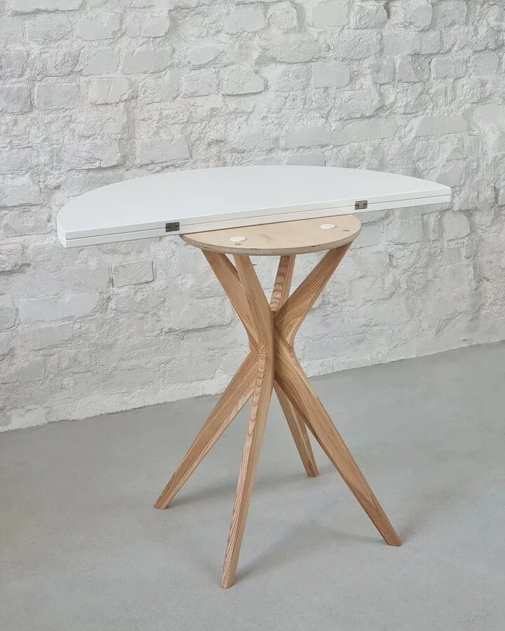 Stół półokrągły JUBI rozkładany 90 cm - grafitowy