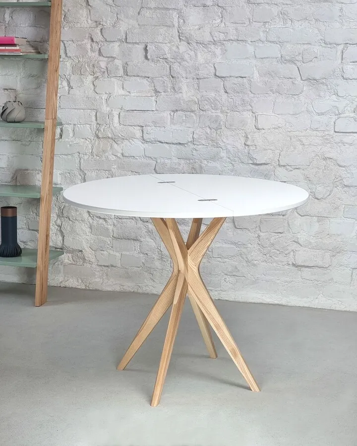 Stół półokrągły JUBI rozkładany 90 cm - grafitowy