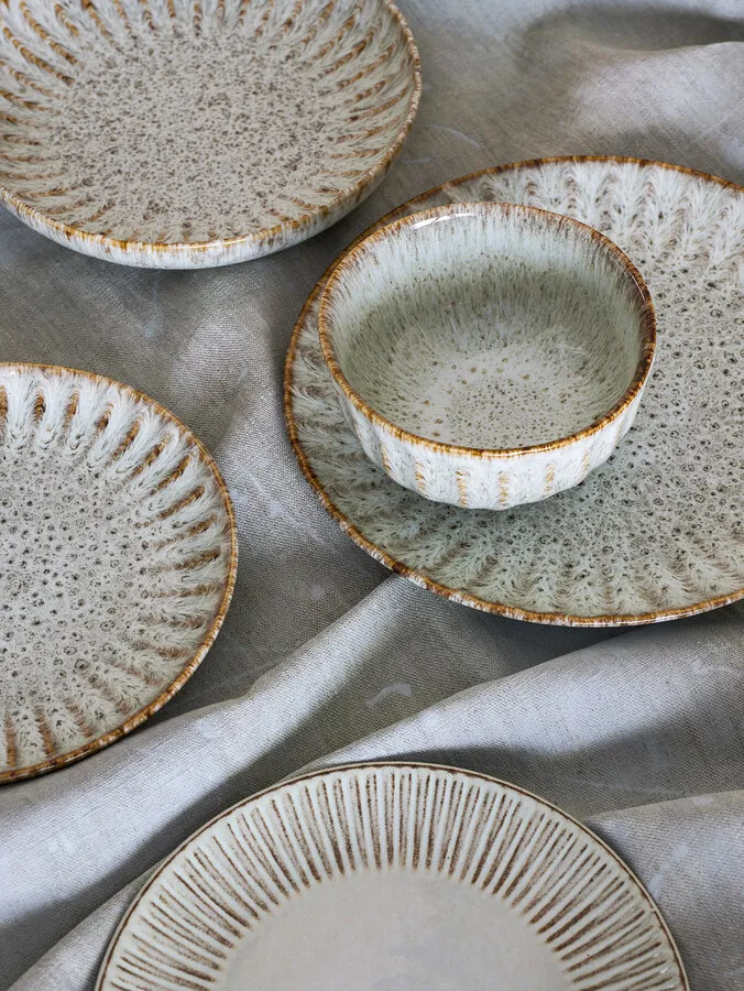 Talerz ceramiczny FLEUR 21 - szary