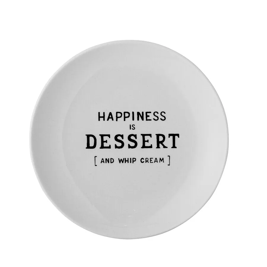 Talerzyk ceramiczny WENDY Happiness is Dessert 15 - biały