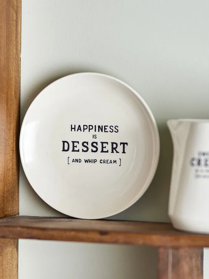 Talerzyk ceramiczny WENDY Happiness is Dessert 15 - biały