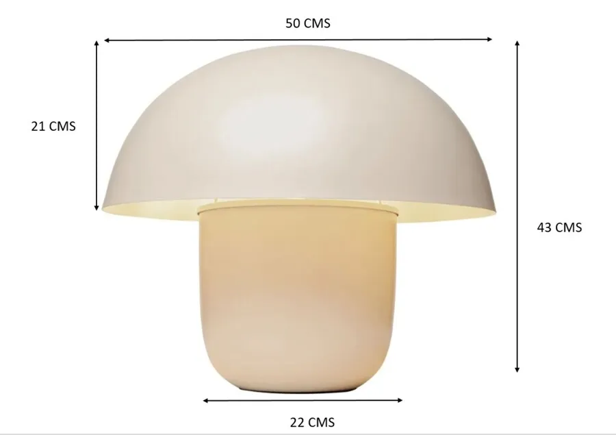 Lampa stołowa stalowa MUSHROOM MATT 50 cm - beżowy