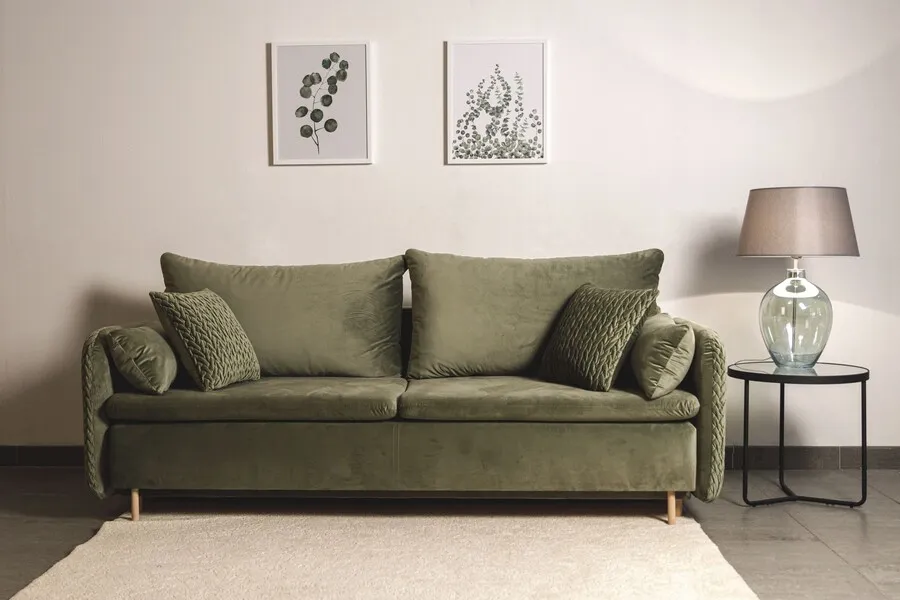 Sofa rozkładana welurowa LUNA