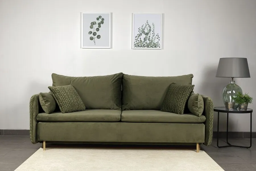 Sofa rozkładana welurowa LUNA