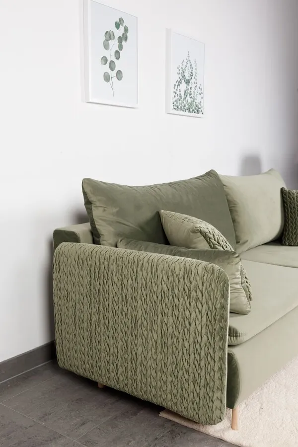 Sofa rozkładana welurowa LUNA
