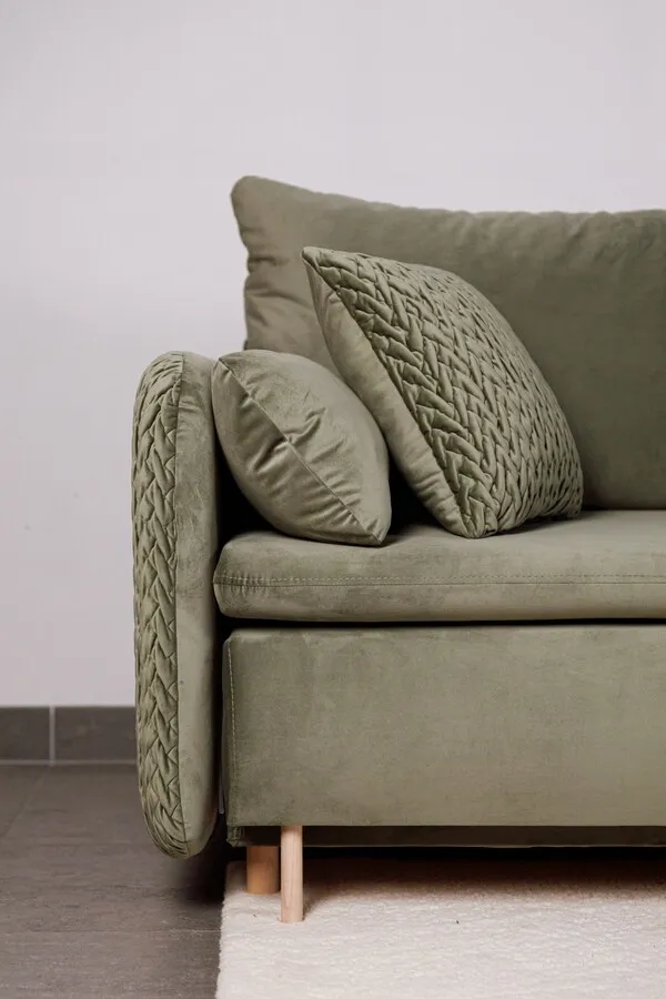 Sofa rozkładana welurowa LUNA