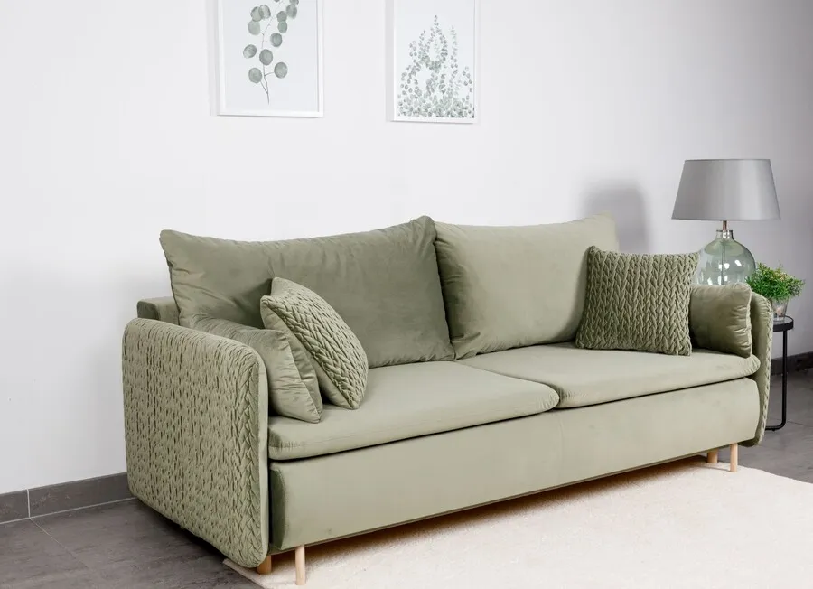 Sofa rozkładana welurowa LUNA