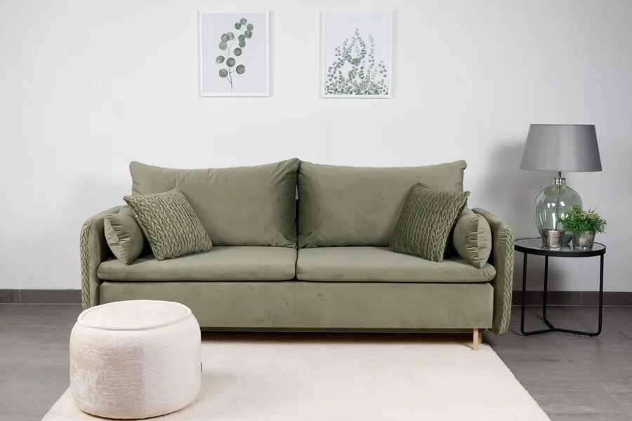 Sofa rozkładana welurowa LUNA