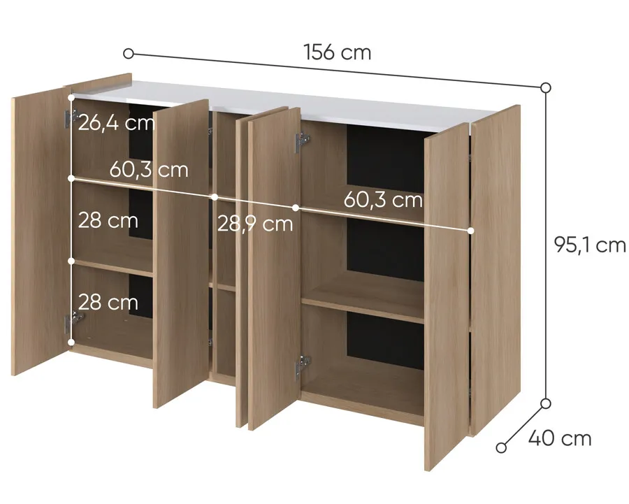 Komoda 5-drzwiowa EASY EA-01 - dąb scandi