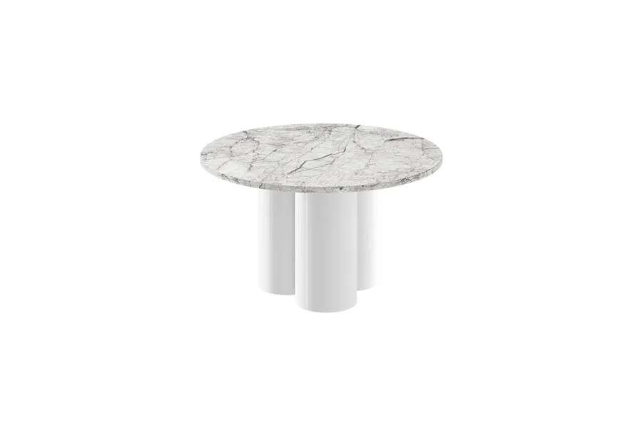 Ława RAVEO MINI - venatino white połysk/biały połysk
