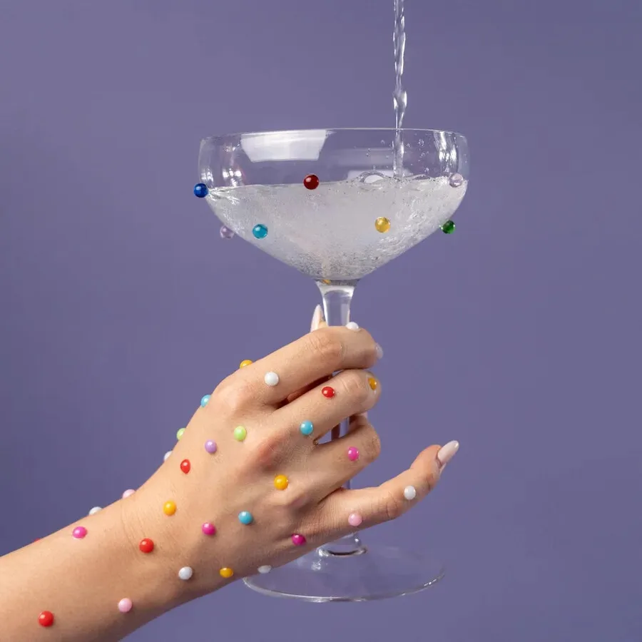 Kieliszek do koktajli PARTY DOTS - transparentny/kolorowy