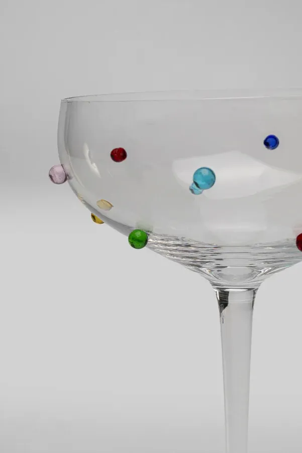 Kieliszek do koktajli PARTY DOTS - transparentny/kolorowy