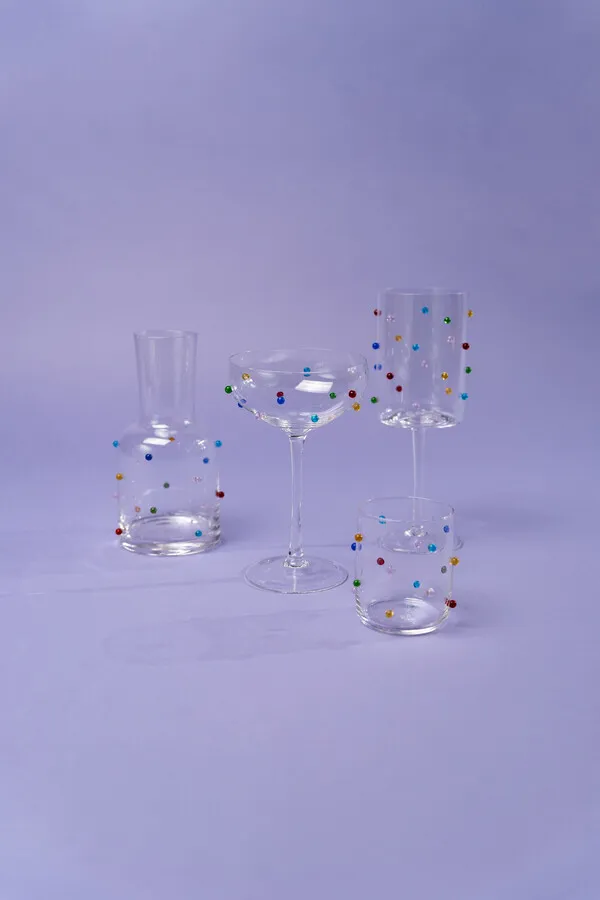 Kieliszek do wina PARTY DOTS 530 ml - transparentny/kolorowy