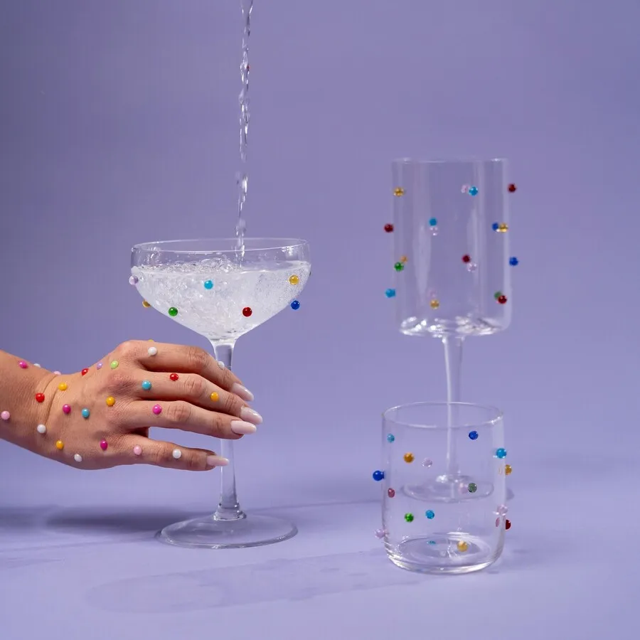 Kieliszek do wina PARTY DOTS 530 ml - transparentny/kolorowy