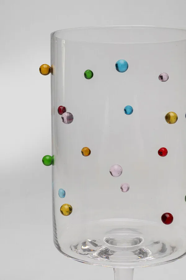 Kieliszek do wina PARTY DOTS 530 ml - transparentny/kolorowy