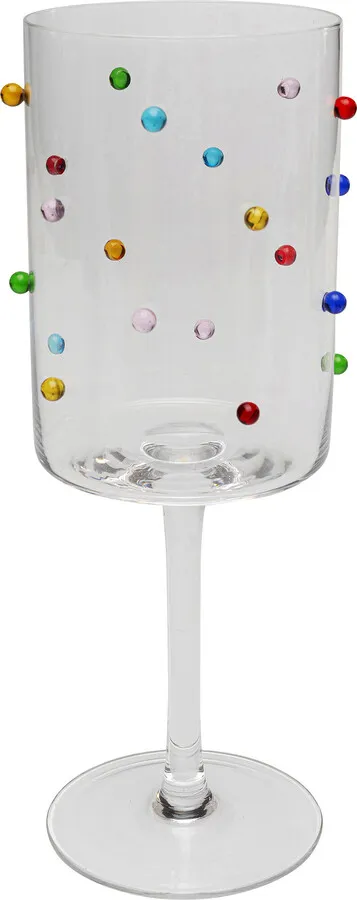 Kieliszek do wina PARTY DOTS 530 ml - transparentny/kolorowy