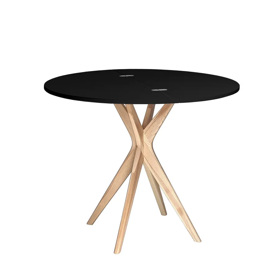 Stół półokrągły JUBI rozkładany 90 cm - czarny