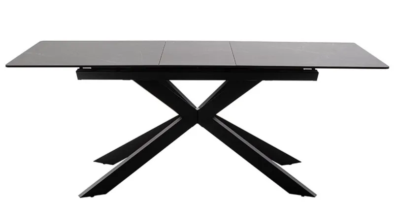 Stół rozkładany BONANZA 160(200)x90 - antracyt/czarny