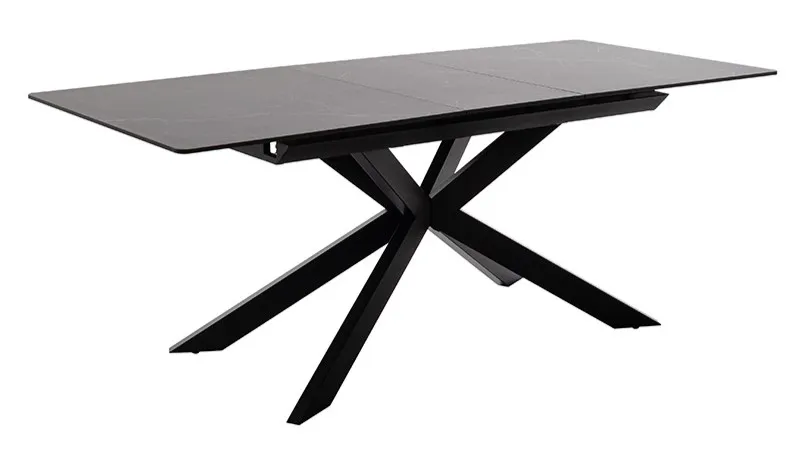 Stół rozkładany BONANZA 160(200)x90 - antracyt/czarny