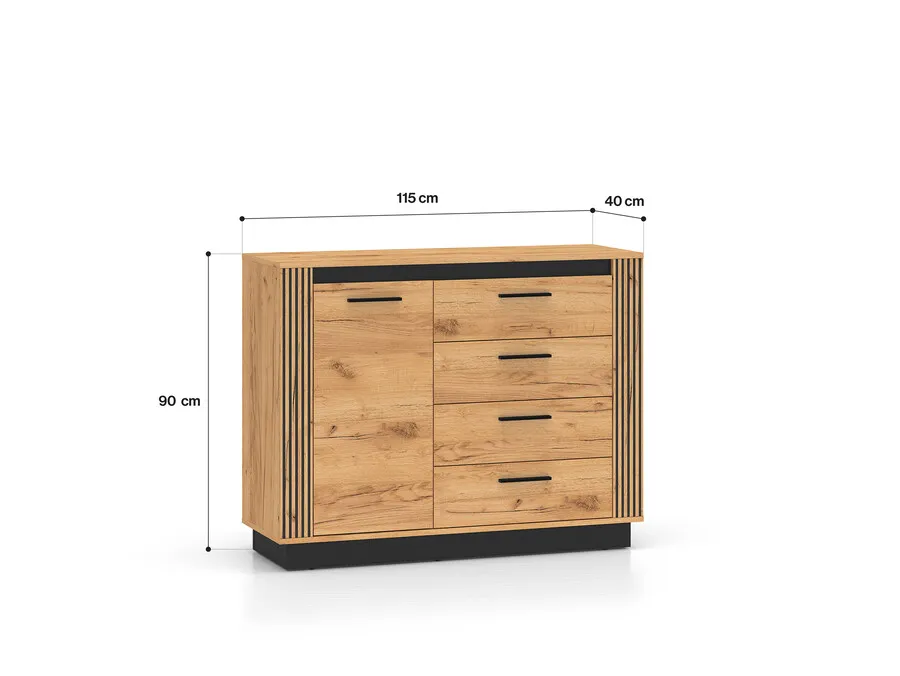 Komoda URSO 07 - dąb craft złoty