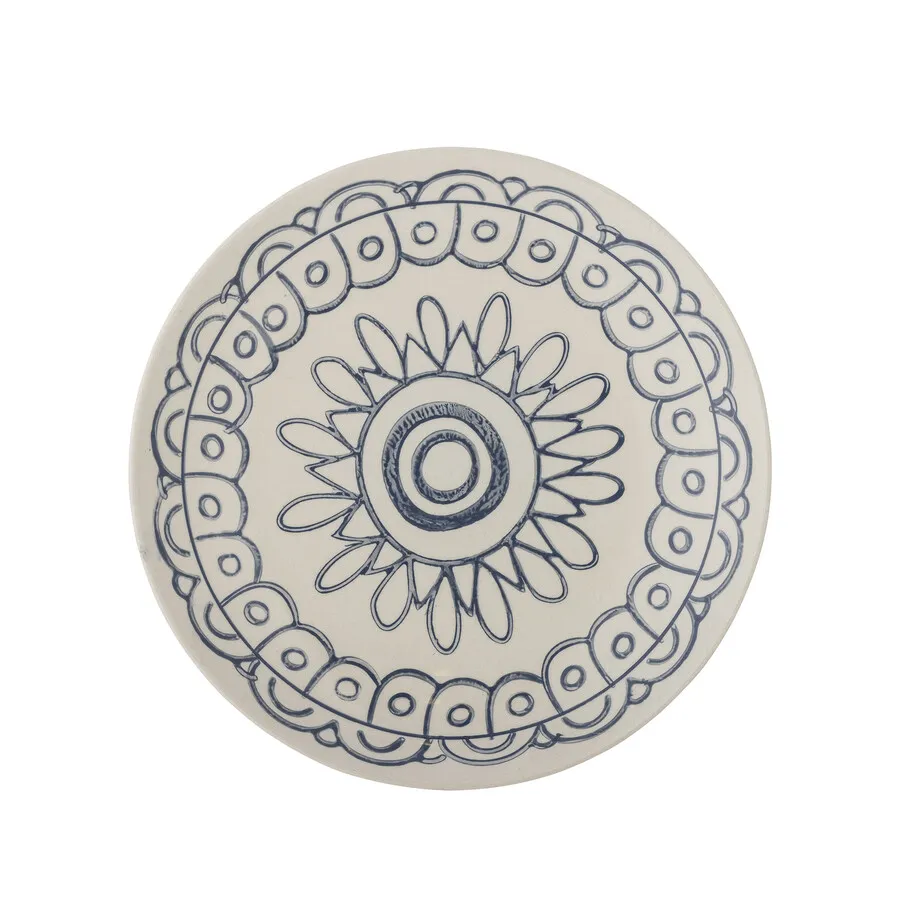 Talerz ceramiczny MAPLE 20 - biały/niebieski