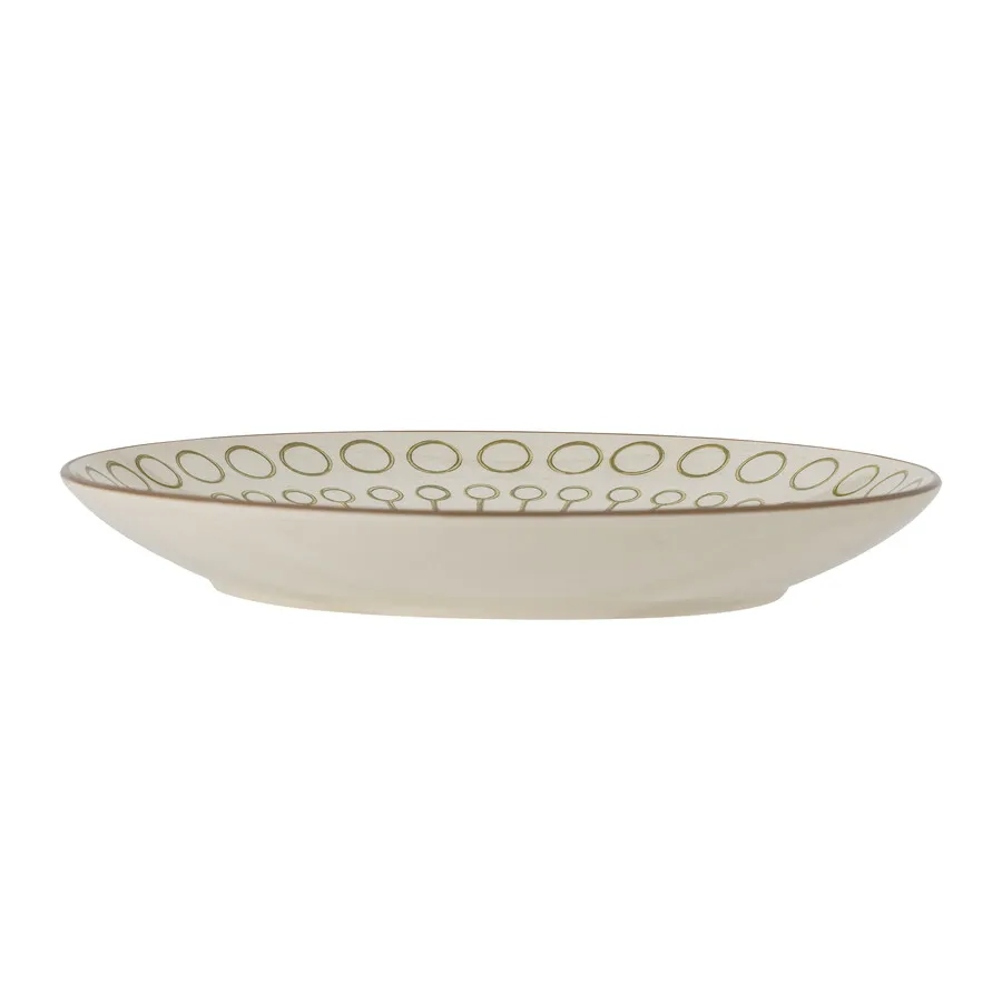Talerz ceramiczny MAPLE 25.5 - biały/zielony