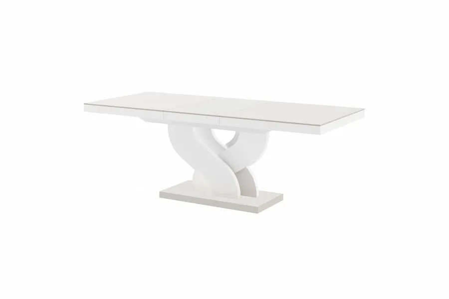 Stół rozkładany BELLA 160/256x89 - kaszmir mat/biały połysk