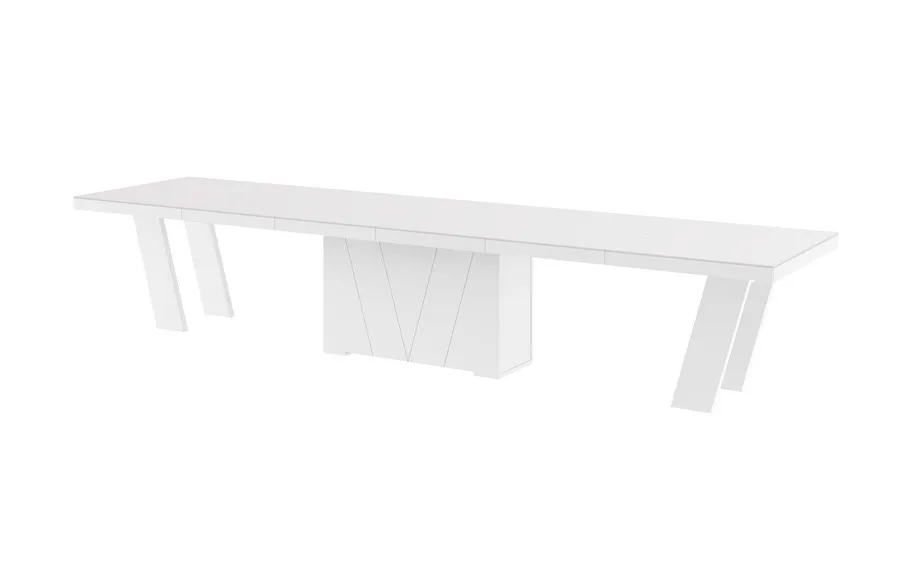 Stół rozkładany GRANDE 160/412x100 - kaszmir mat/biały połysk