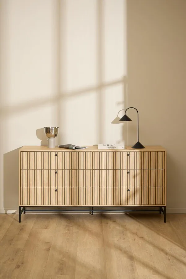 Komoda ALBANY 6 szuflad - dąb