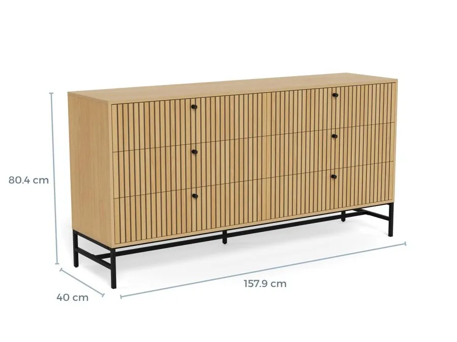 Komoda ALBANY 6 szuflad - dąb