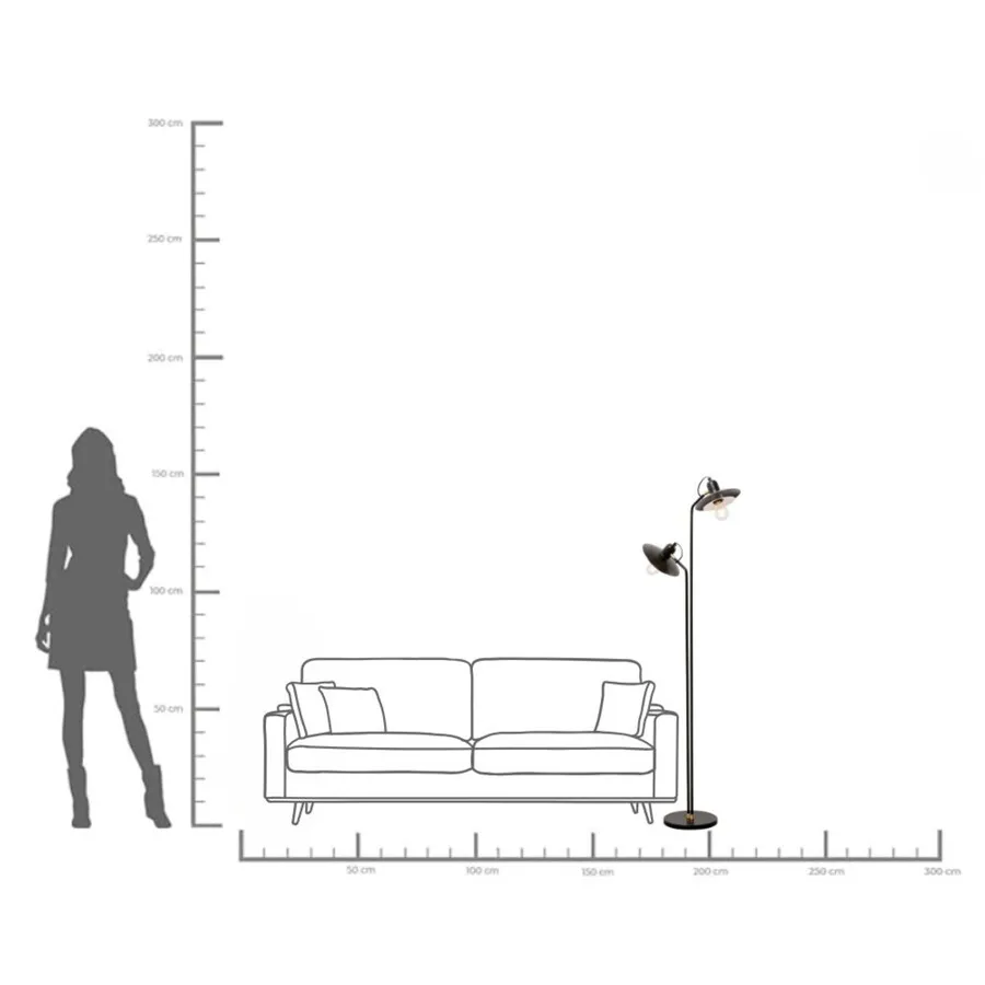 Lampa podłogowa SPEAKER DUO 149 - czarny