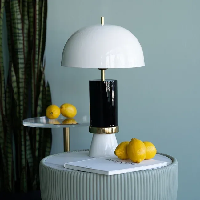 Lampa stołowa JOSY - biały/czarny