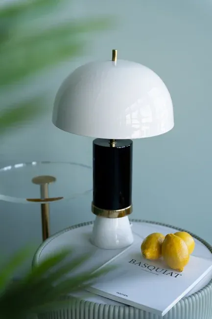 Lampa stołowa JOSY - biały/czarny