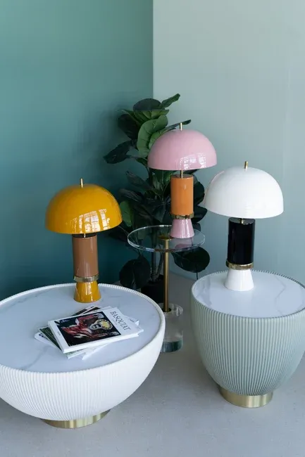 Lampa stołowa JOSY - biały/czarny