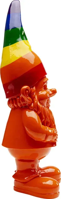 Figurka dekoracyjna GNOME STANDING RAINBOW 46 - pomarańczowy