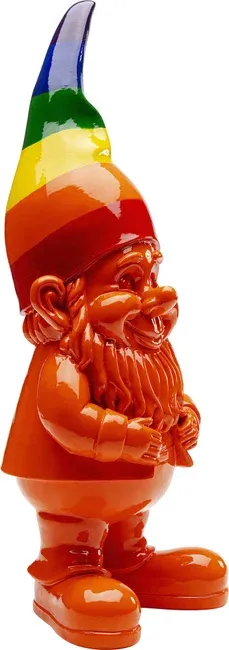 Figurka dekoracyjna GNOME STANDING RAINBOW 46 - pomarańczowy