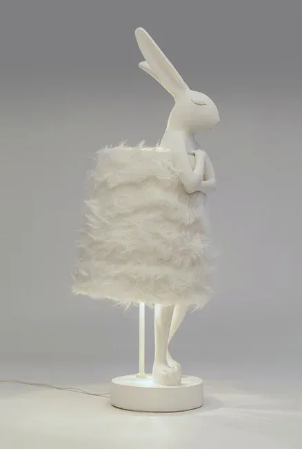 Lampa stołowa ANIMAL RABBIT 68 - biały/białe futro