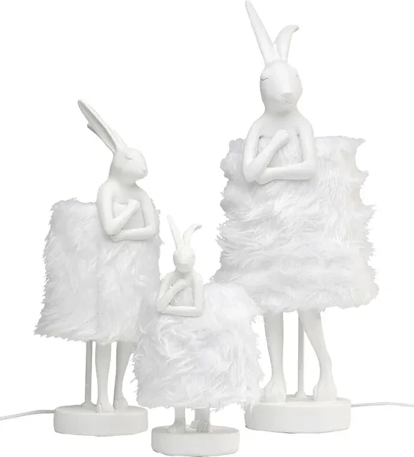 Lampa stołowa ANIMAL RABBIT 68 - biały/białe futro