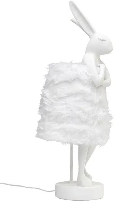 Lampa stołowa ANIMAL RABBIT 68 - biały/białe futro