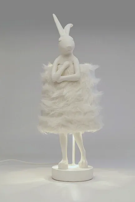 Lampa stołowa ANIMAL RABBIT 68 - biały/białe futro
