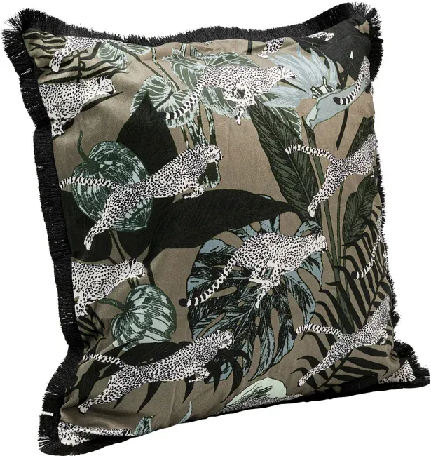 Poduszka JUNGLE LEAFS 45x45 - brązowy/czarny