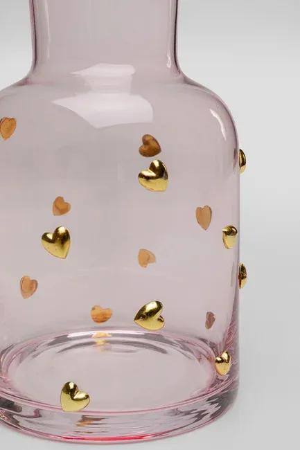 Karafka szklana PARTY HEARTS - różowy/złoty
