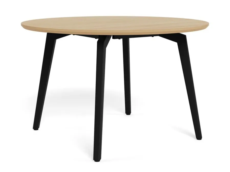 Stół okrągły CADIZ 120 cm - dąb/czarny
