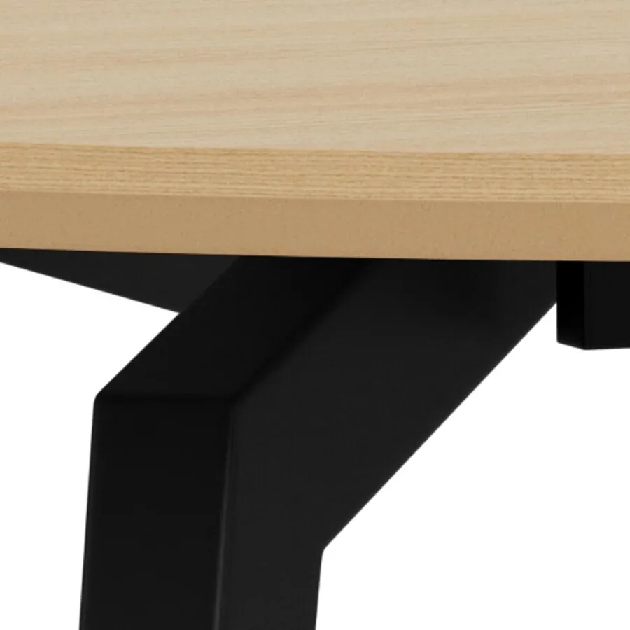 Stół okrągły CADIZ 120 cm - dąb/czarny