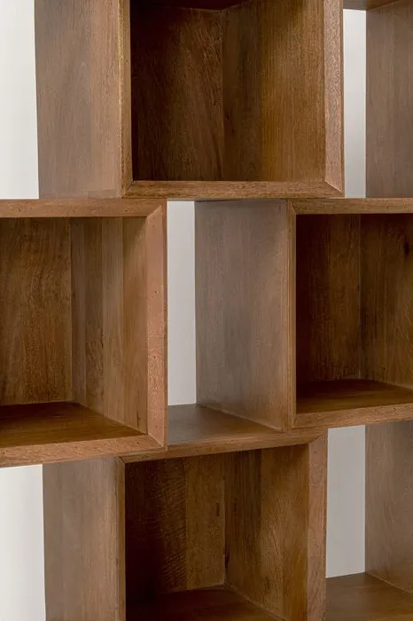 Regał drewniany CUBES BALANCE - brązowy