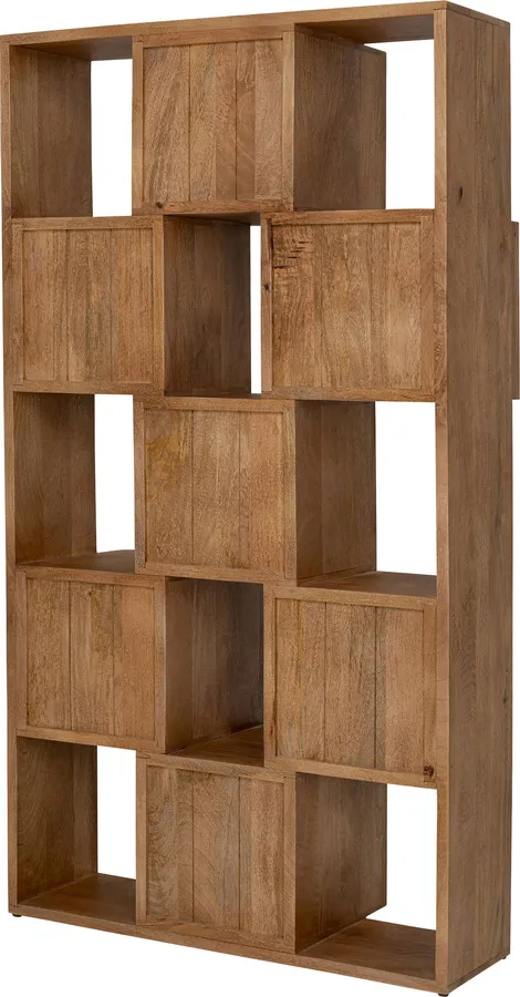 Regał drewniany CUBES BALANCE - brązowy