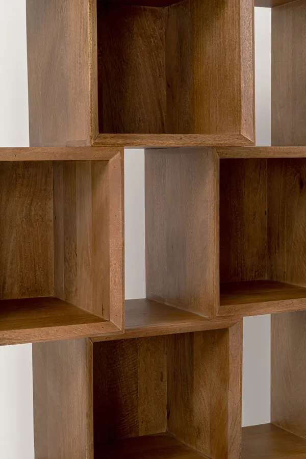Regał drewniany CUBES BALANCE - brązowy