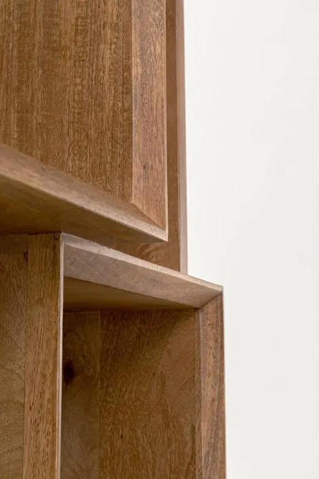 Regał drewniany CUBES BALANCE - brązowy