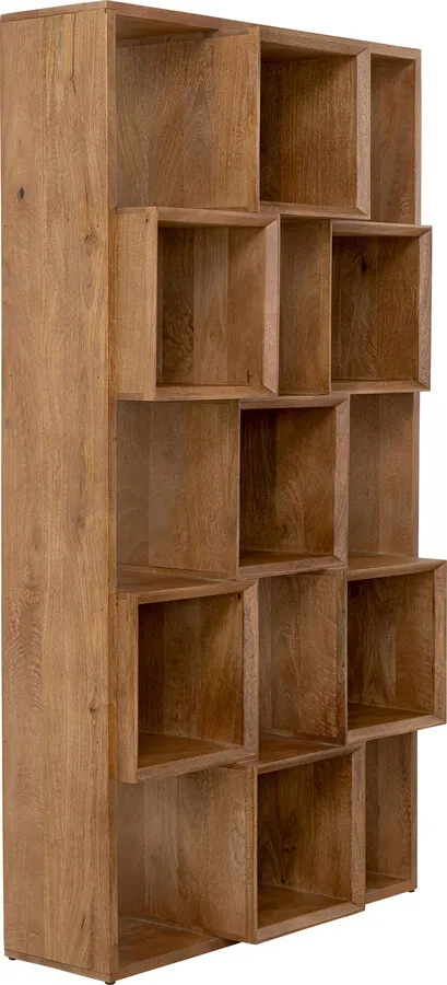Regał drewniany CUBES BALANCE - brązowy