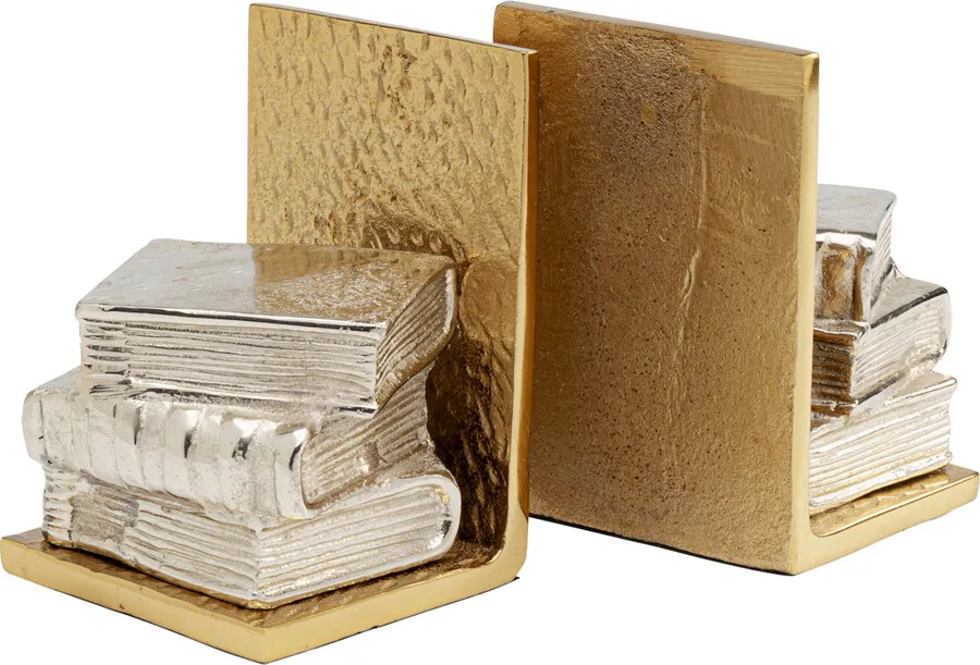 Podpórki na książki z aluminium 15x23 - srebrny/złoty